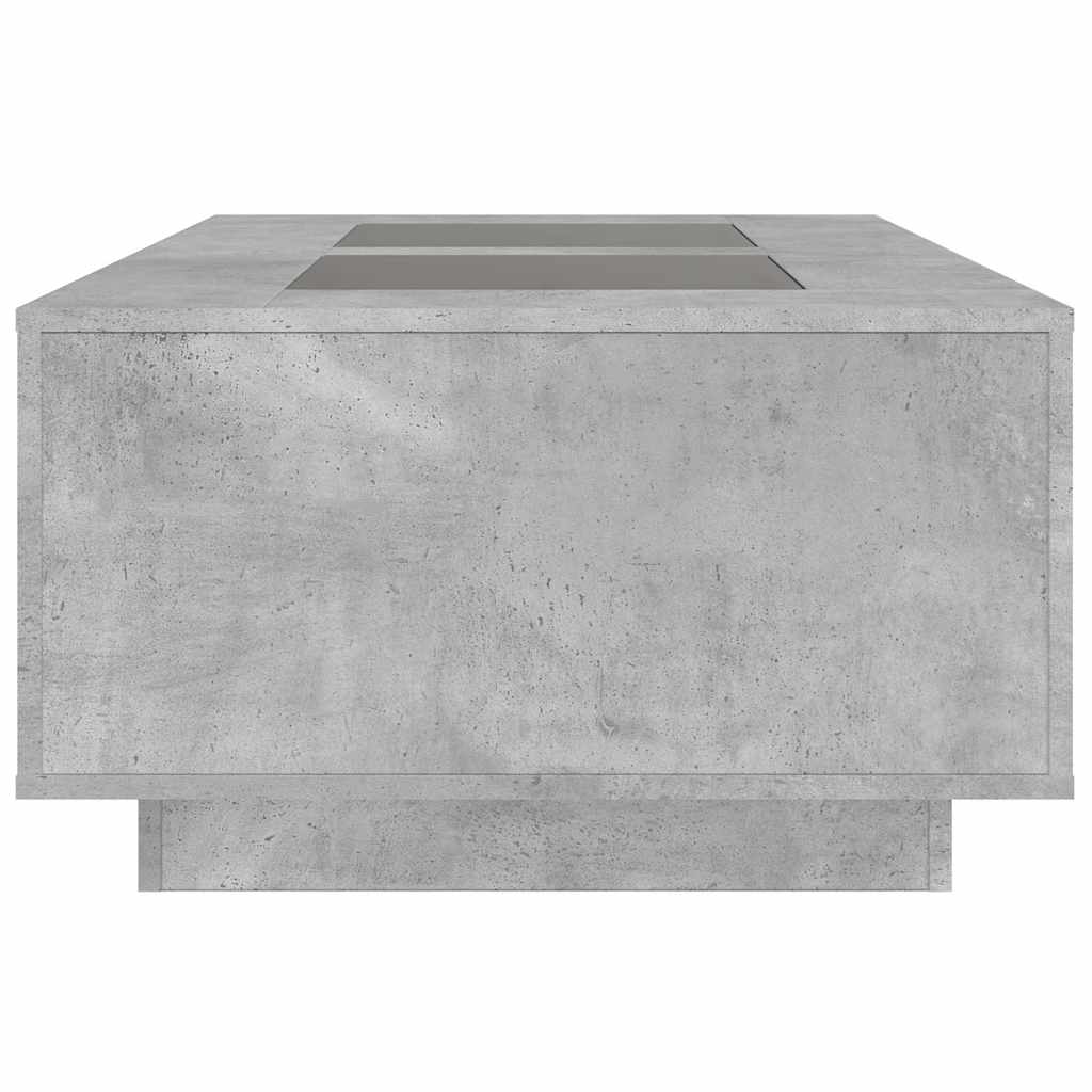 Table basse avec LED infini gris béton 116x69x40 cm - XIOS