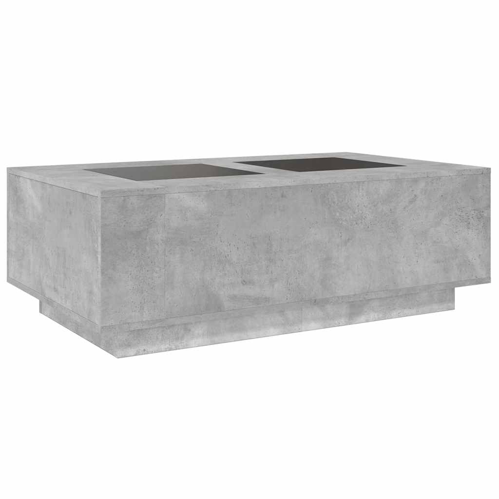 Table basse avec LED infini gris béton 116x69x40 cm - XIOS
