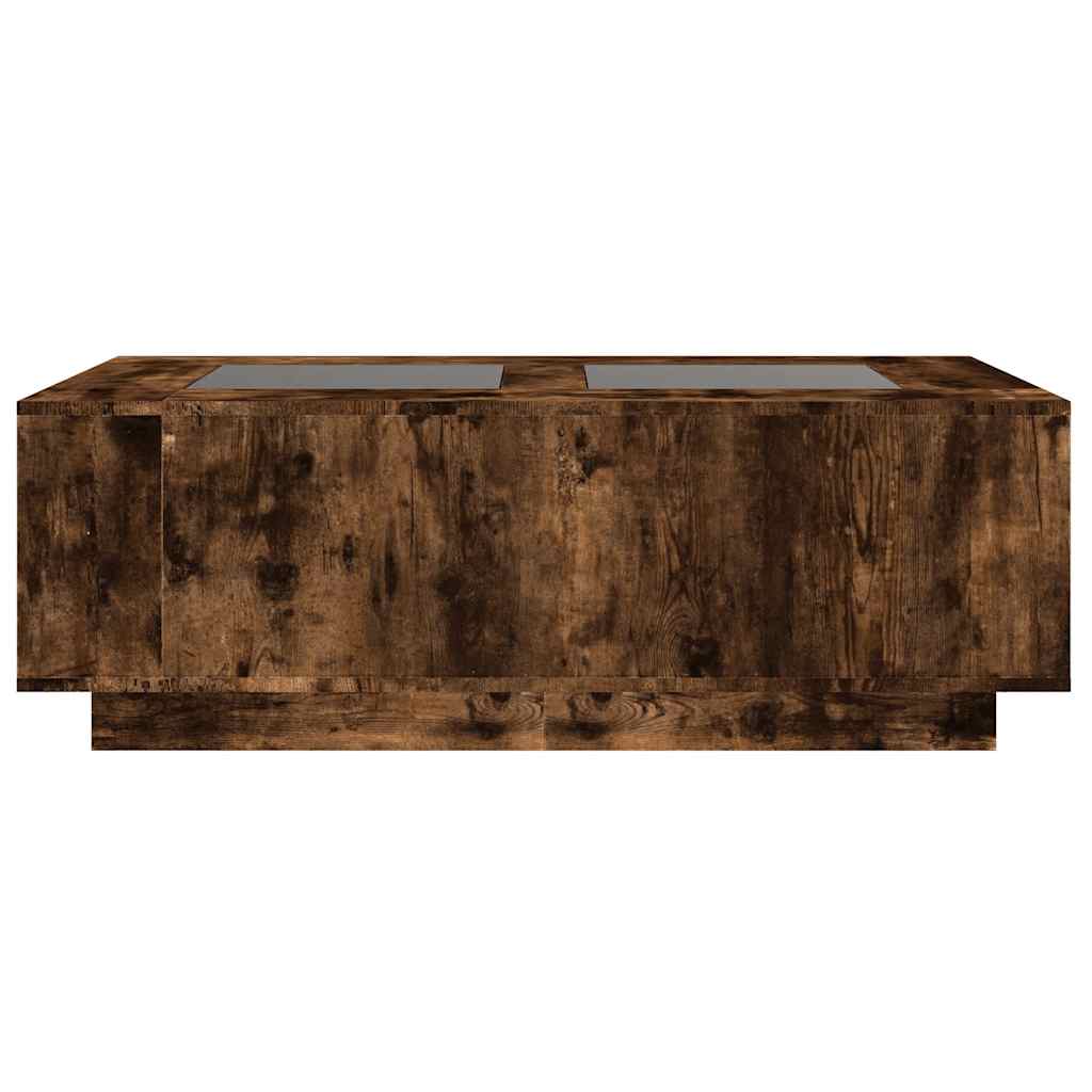 Table basse avec LED infini chêne fumé 116x69x40 cm - XIOS