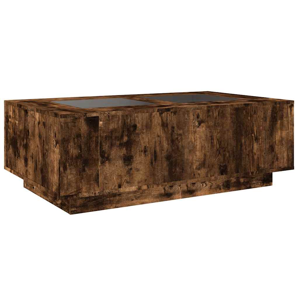 Table basse avec LED infini chêne fumé 116x69x40 cm - XIOS