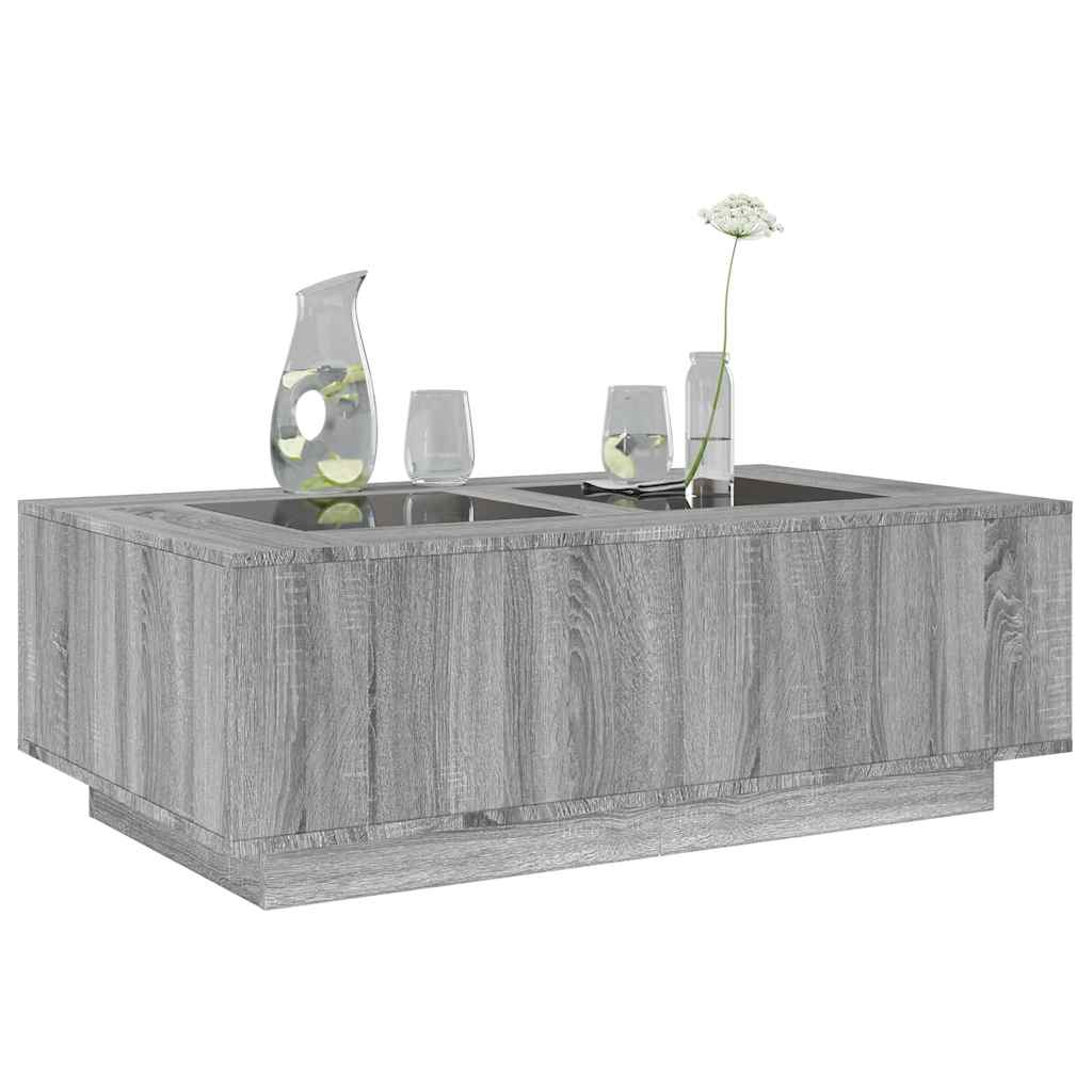 Table basse avec LED infini sonoma gris 116x69x40 cm - XIOS