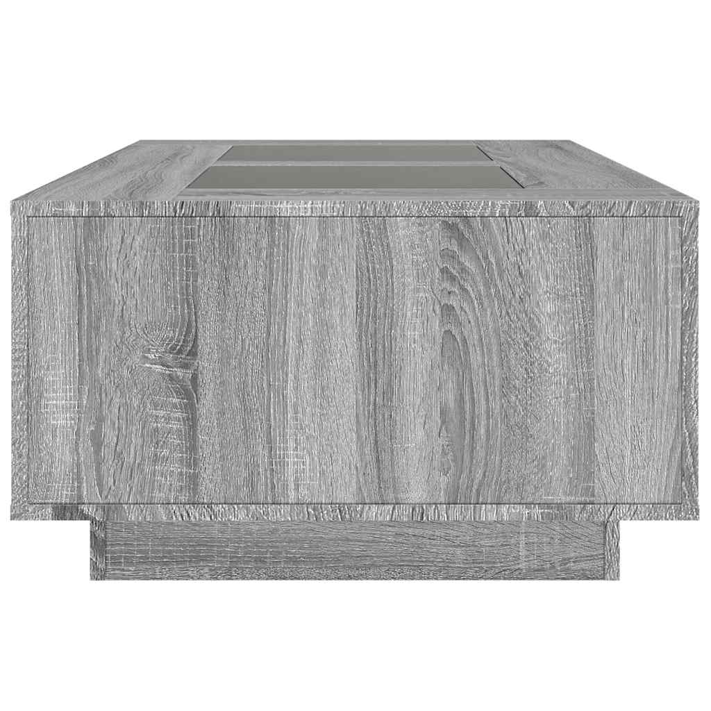 Table basse avec LED infini sonoma gris 116x69x40 cm - XIOS