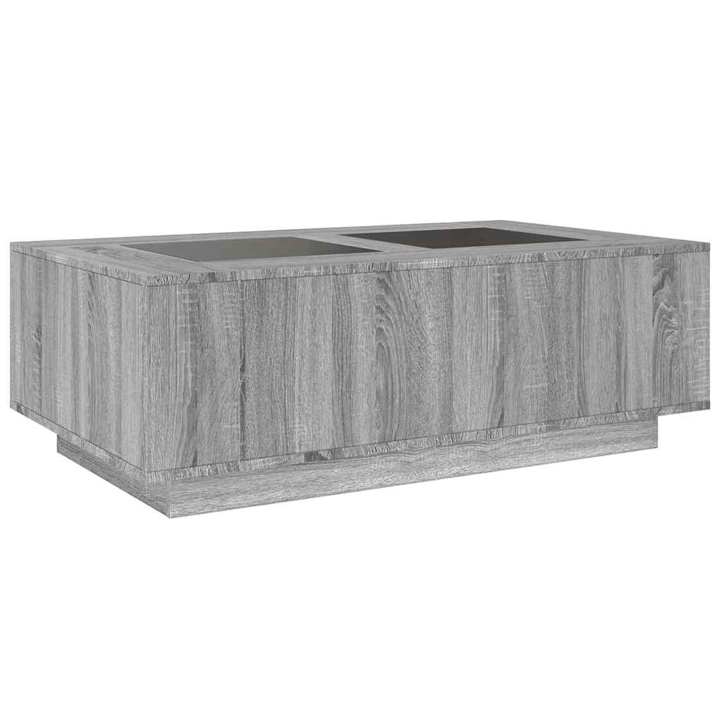 Table basse avec LED infini sonoma gris 116x69x40 cm - XIOS