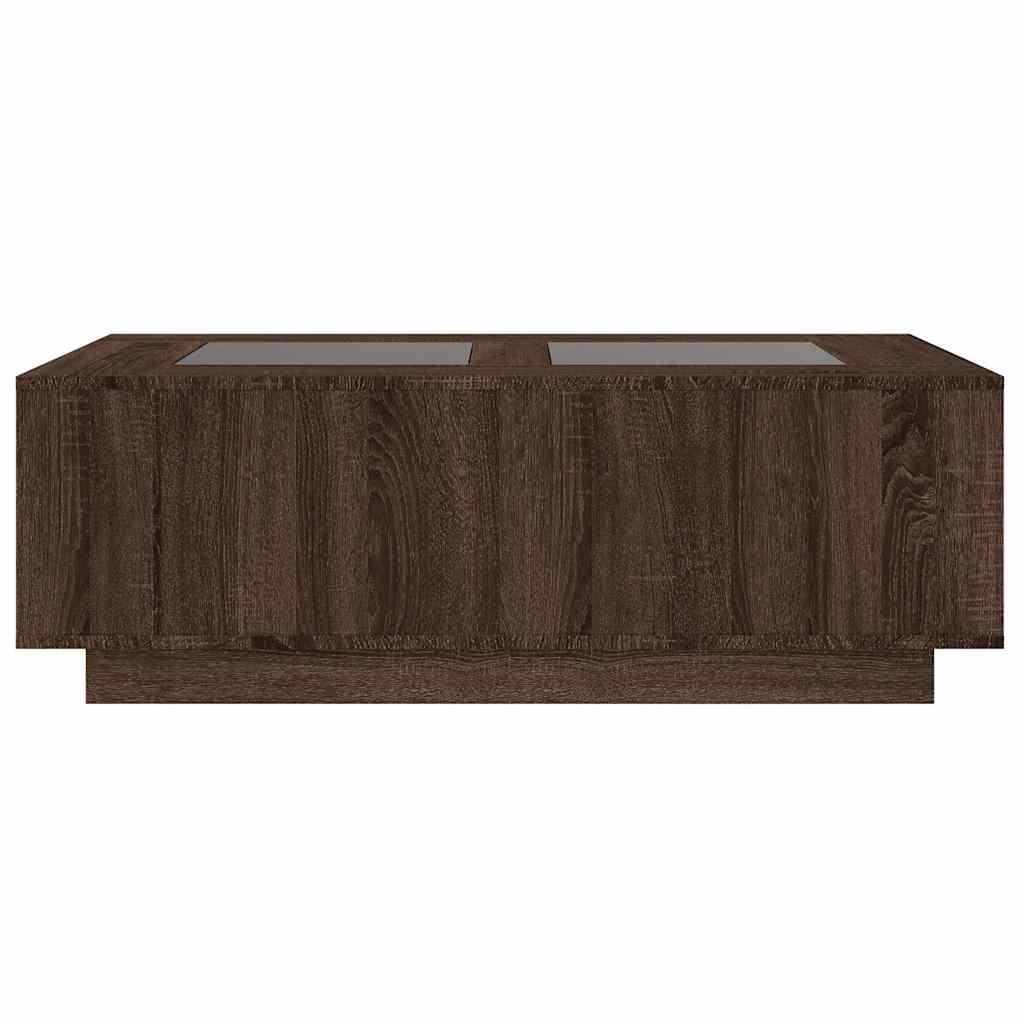 Table basse avec LED infini chêne marron 116x69x40 cm - XIOS