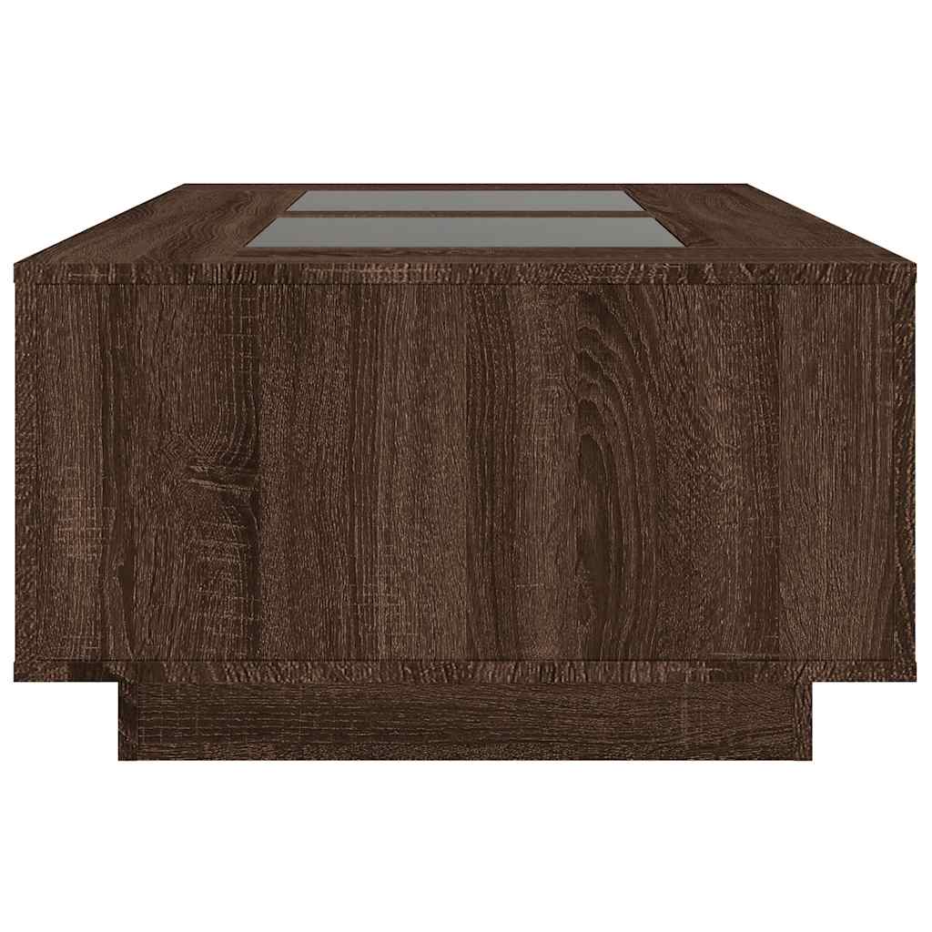 Table basse avec LED infini chêne marron 116x69x40 cm - XIOS