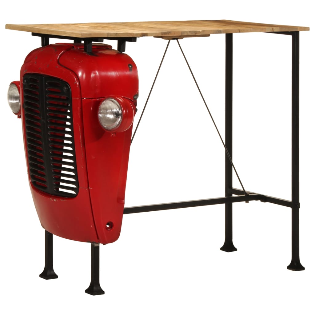 Table de bar forme de tracteur bois de manguier massif