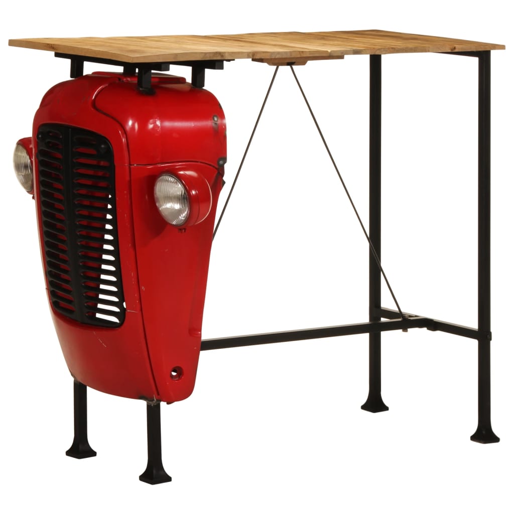 Table de bar forme de tracteur bois de manguier massif