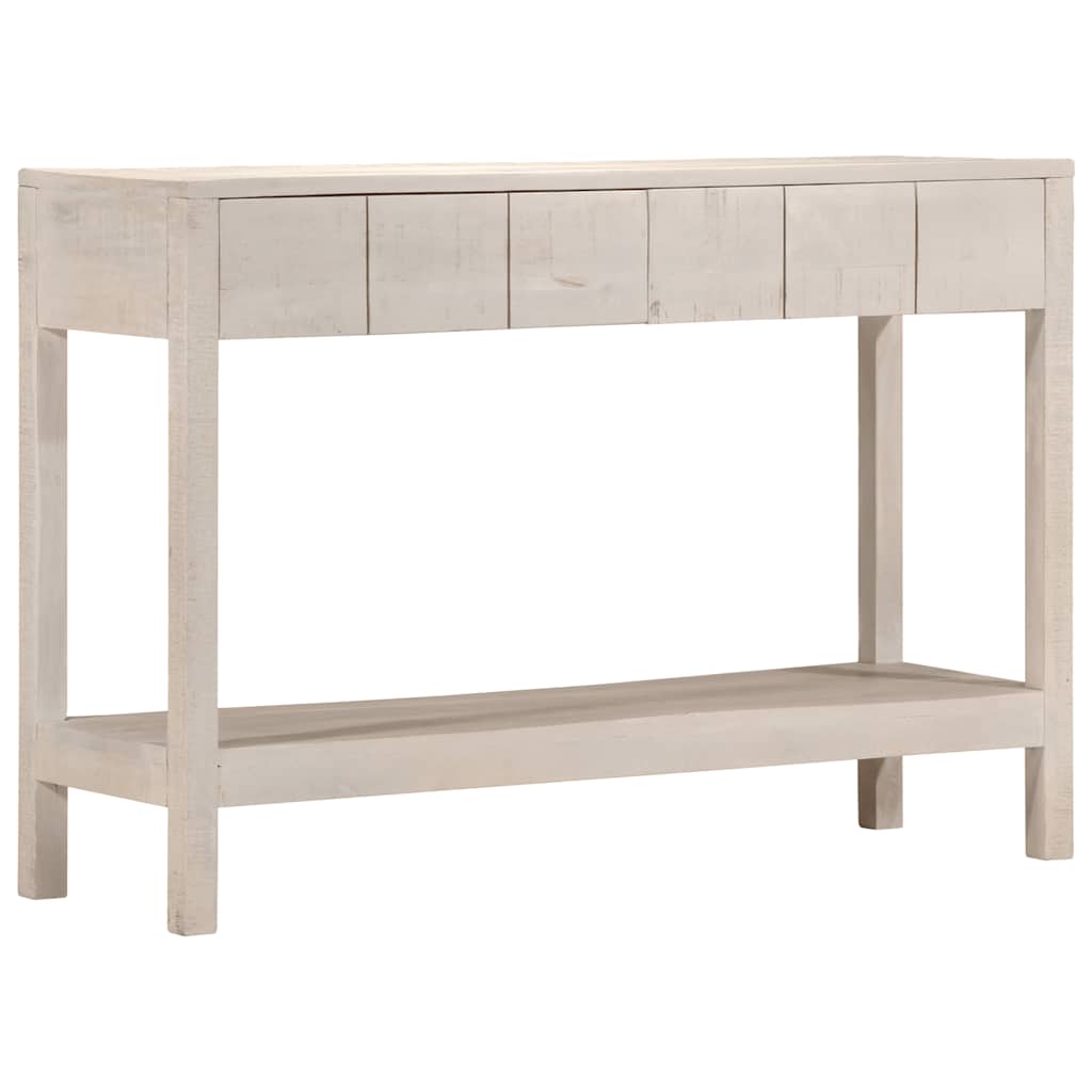 Table console blanc 110x35x75 cm bois de manguier solide - XIOS