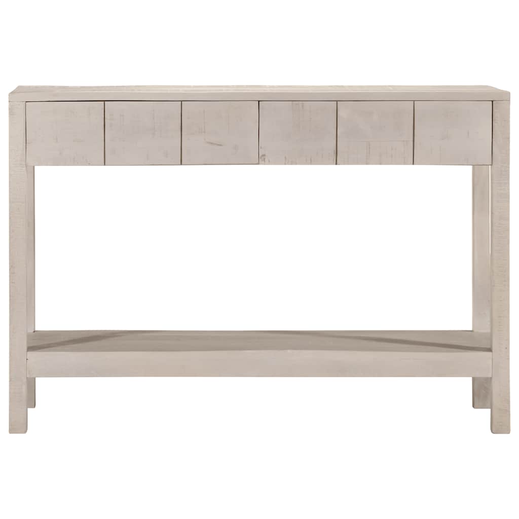 Table console blanc 110x35x75 cm bois de manguier solide - XIOS