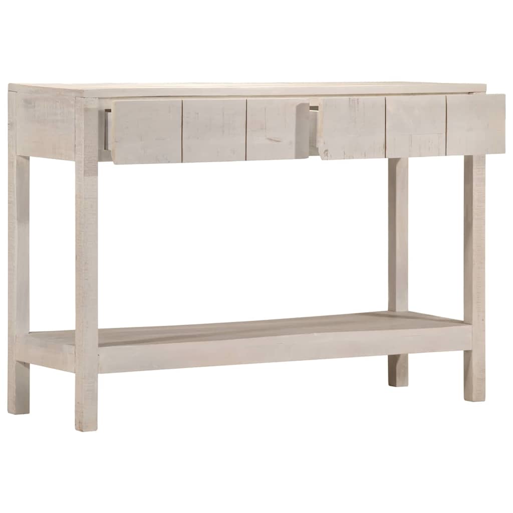 Table console blanc 110x35x75 cm bois de manguier solide - XIOS