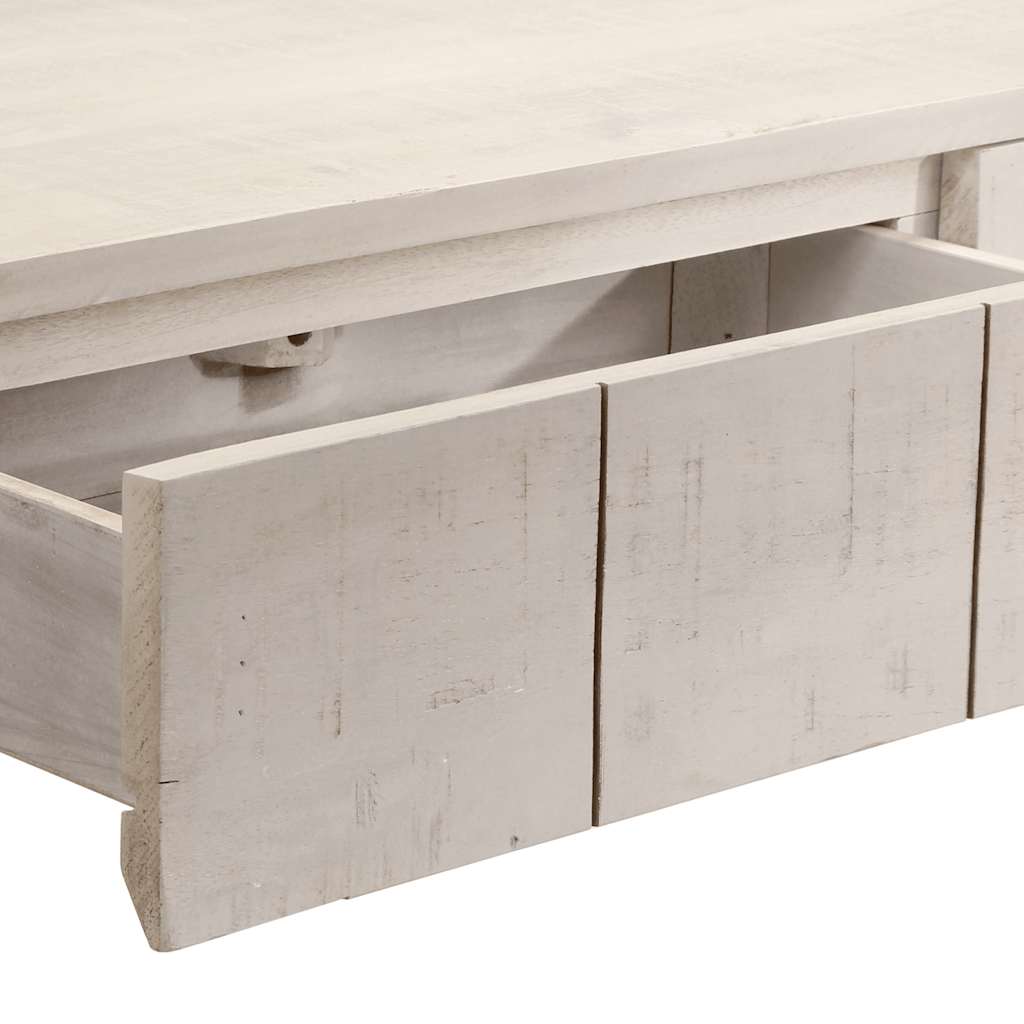 Table console blanc 110x35x75 cm bois de manguier solide - XIOS