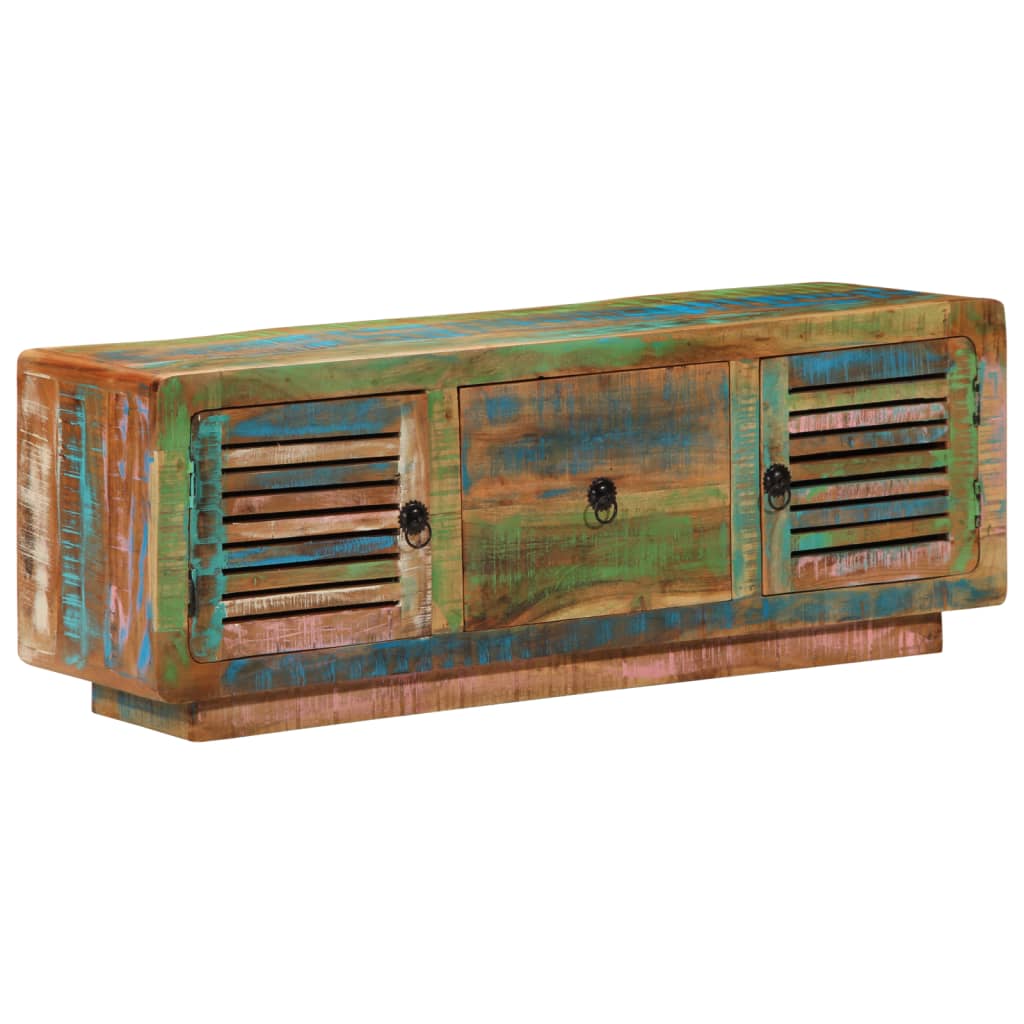 Meuble TV 110x30x40 cm bois massif de récupération - XIOS