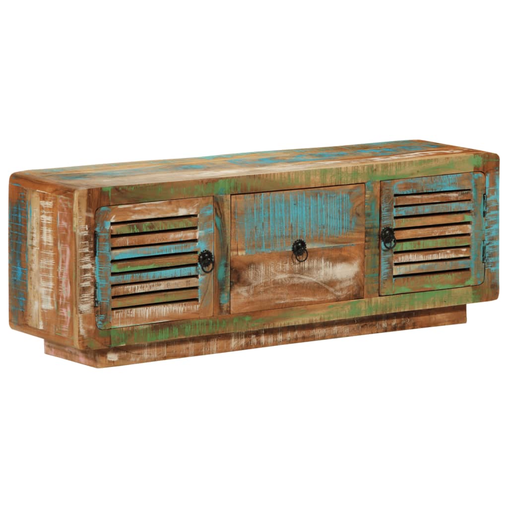 Meuble TV 110x30x40 cm bois massif de récupération - XIOS