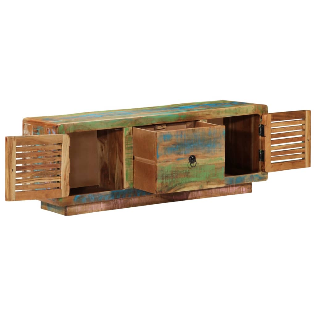 Meuble TV 110x30x40 cm bois massif de récupération - XIOS