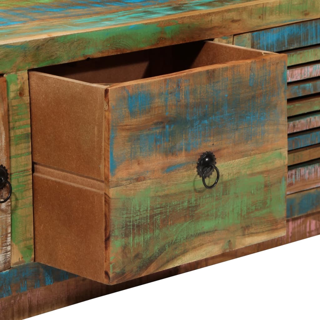 Meuble TV 110x30x40 cm bois massif de récupération - XIOS