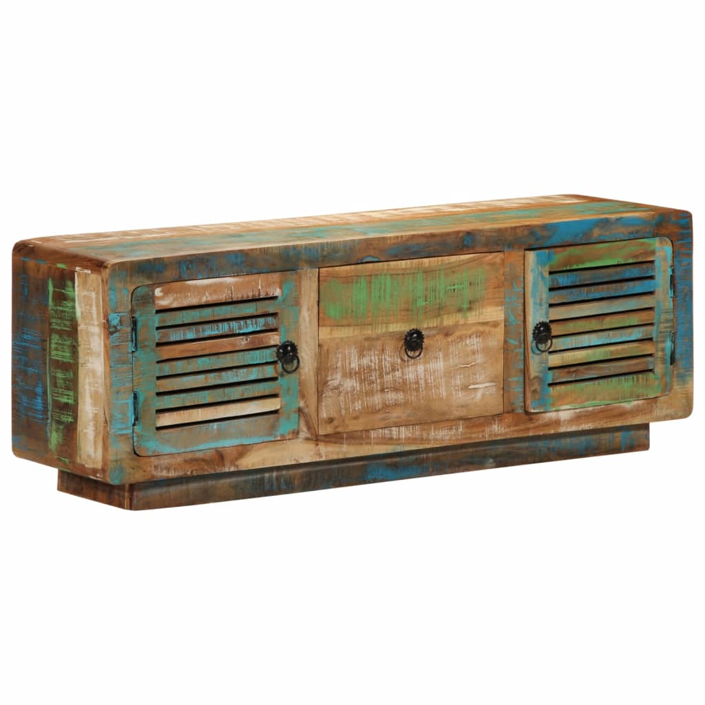 Meuble TV 110x30x40 cm bois massif de récupération - XIOS