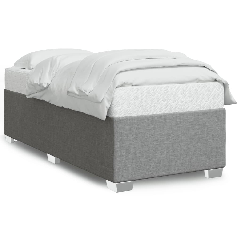 Cadre de lit sans matelas gris clair 80x200 cm tissu - XIOS
