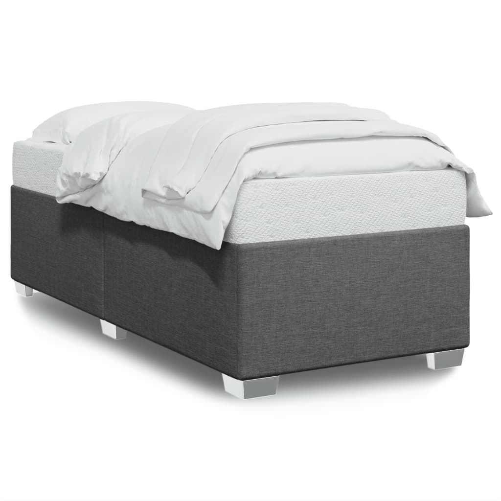 Cadre de lit sans matelas gris foncé 90x190 cm tissu - XIOS
