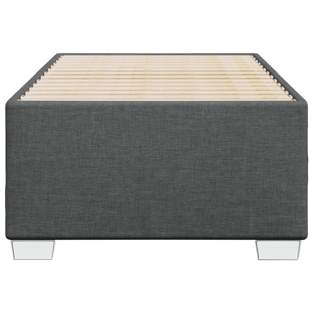 Cadre de lit sans matelas gris foncé 90x190 cm tissu - XIOS