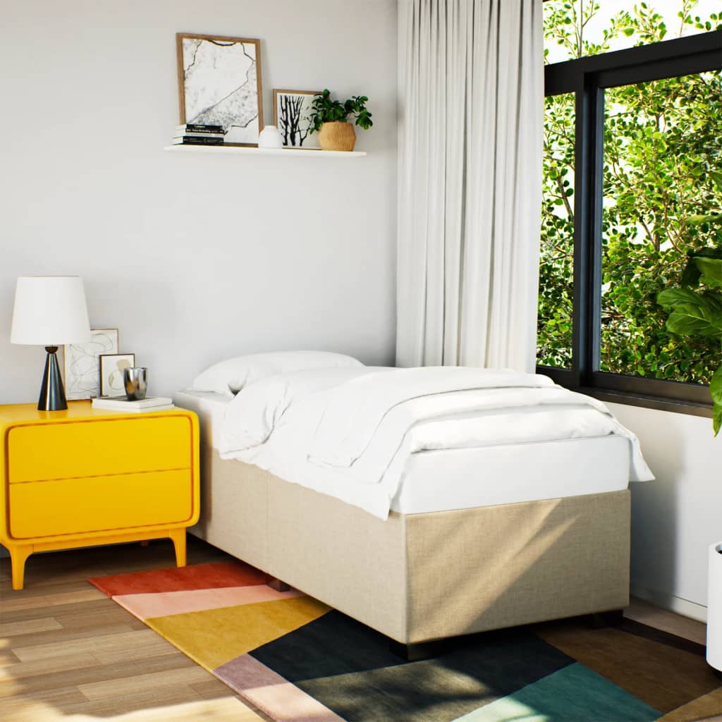 Cadre de lit sans matelas crème 90x190 cm tissu - XIOS