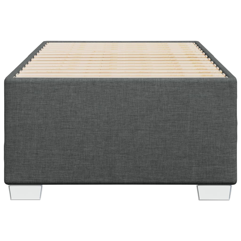 Cadre de lit sans matelas gris foncé 90x200 cm tissu - XIOS