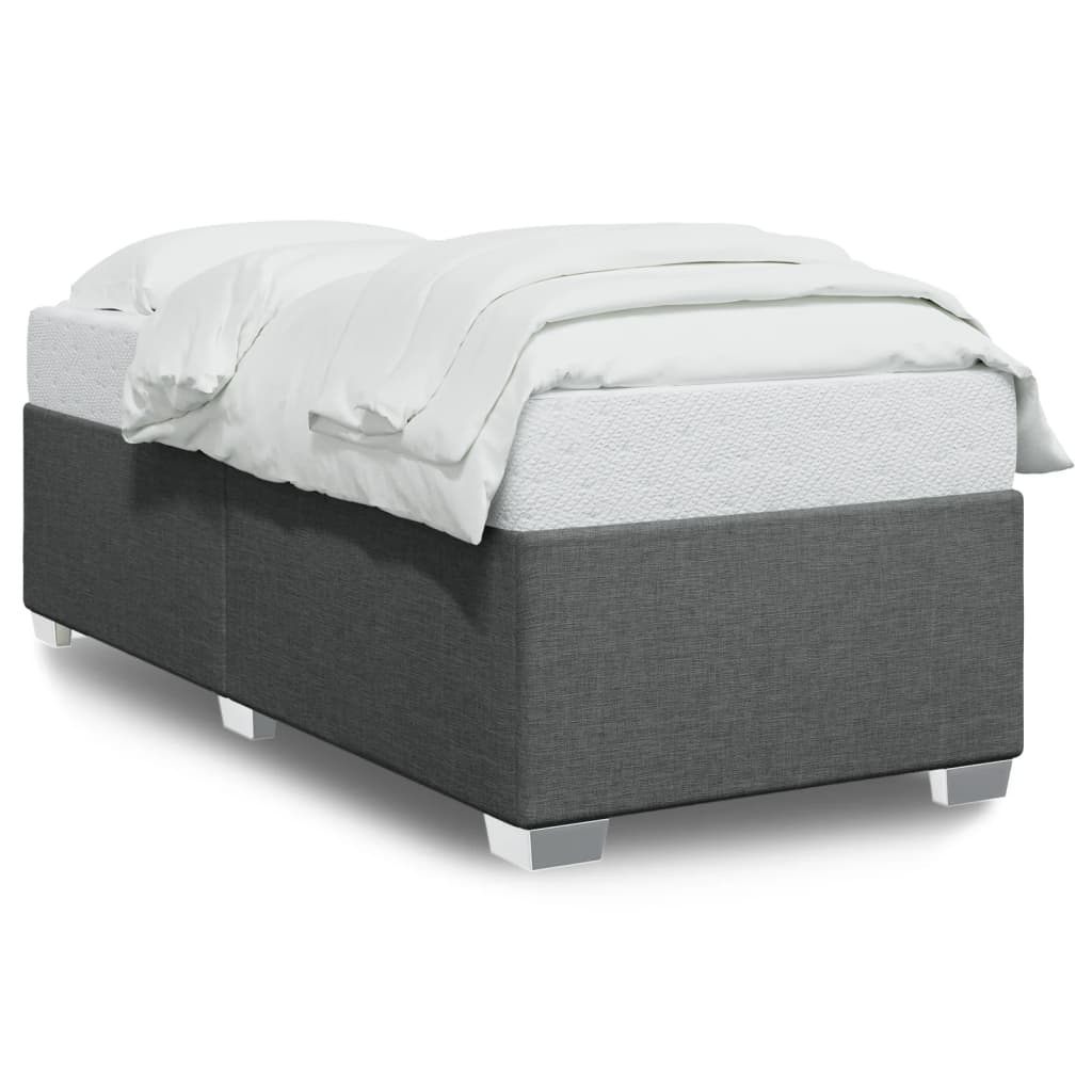 Cadre de lit sans matelas gris foncé 100x200 cm tissu - XIOS