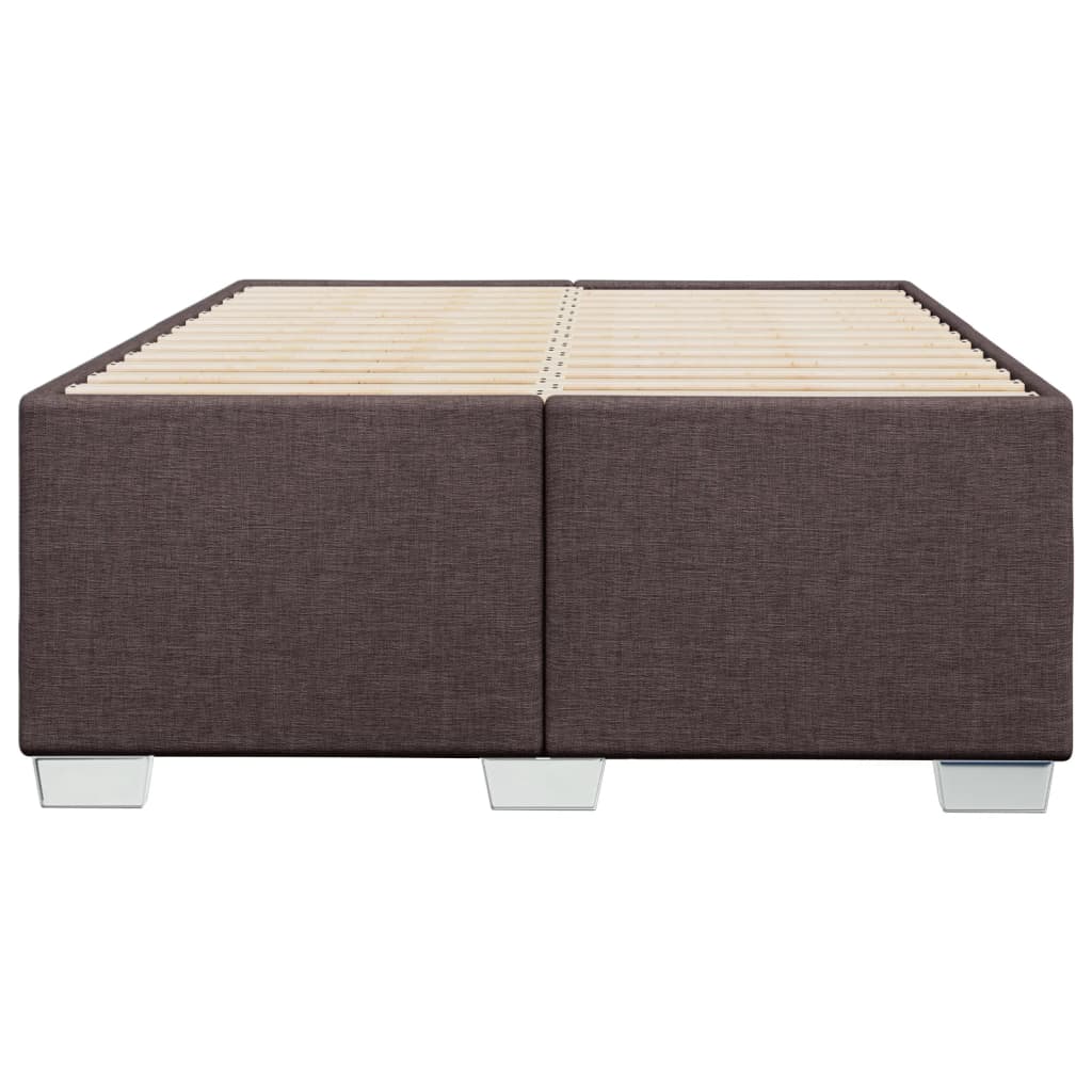 Cadre de lit sans matelas marron foncé 120x190 cm tissu - XIOS