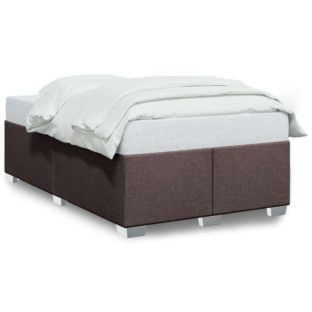 Cadre de lit sans matelas marron foncé 120x200 cm tissu - XIOS