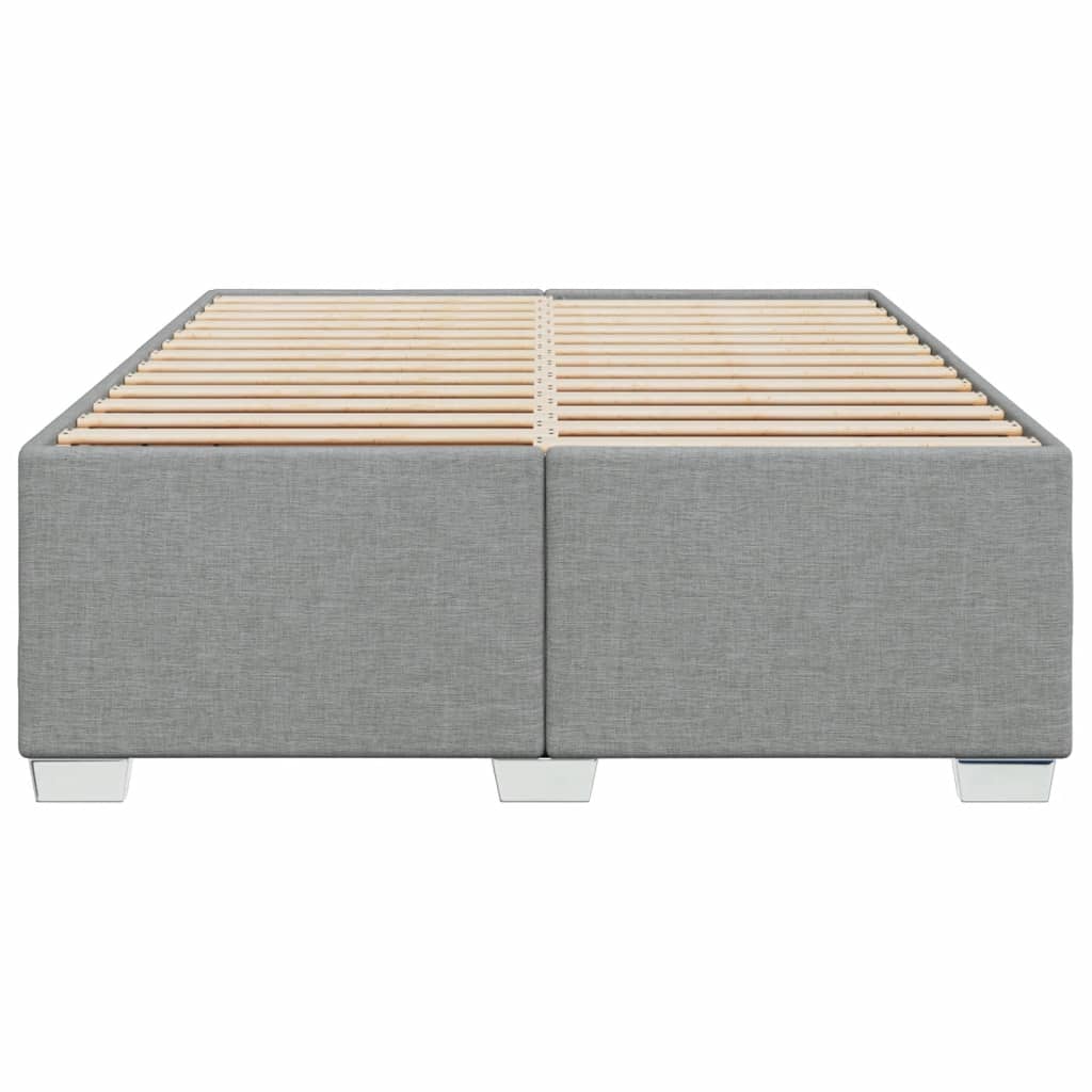 Cadre de lit sans matelas gris clair 140x190 cm tissu - XIOS