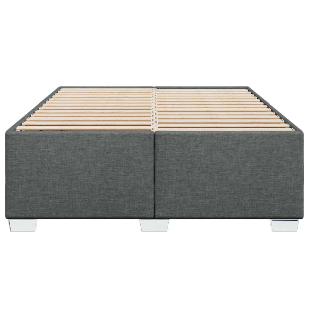 Cadre de lit sans matelas gris foncé 140x190 cm tissu - XIOS