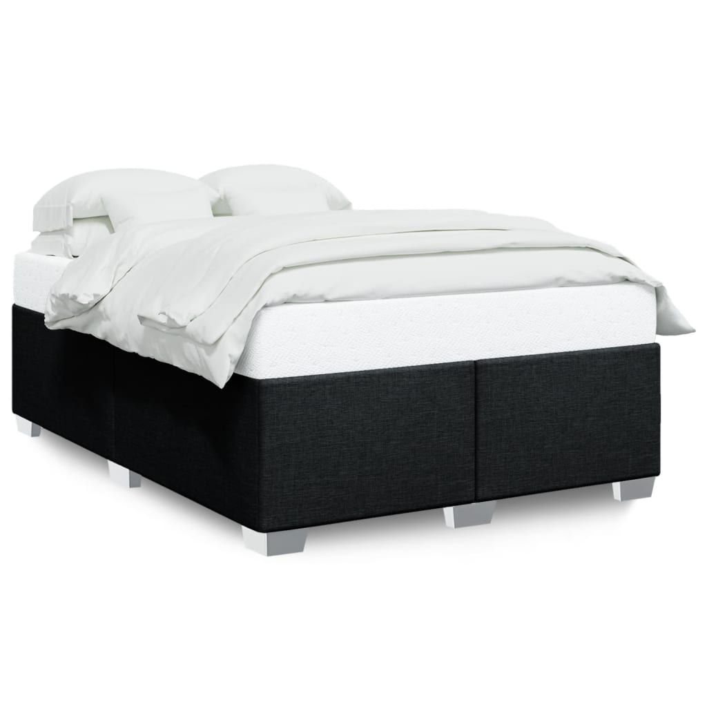 Cadre de lit sans matelas noir 140x190 cm tissu - XIOS