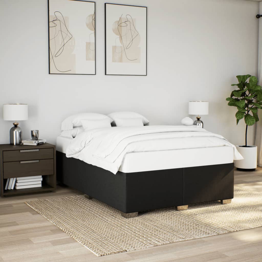 Cadre de lit sans matelas noir 140x190 cm tissu - XIOS
