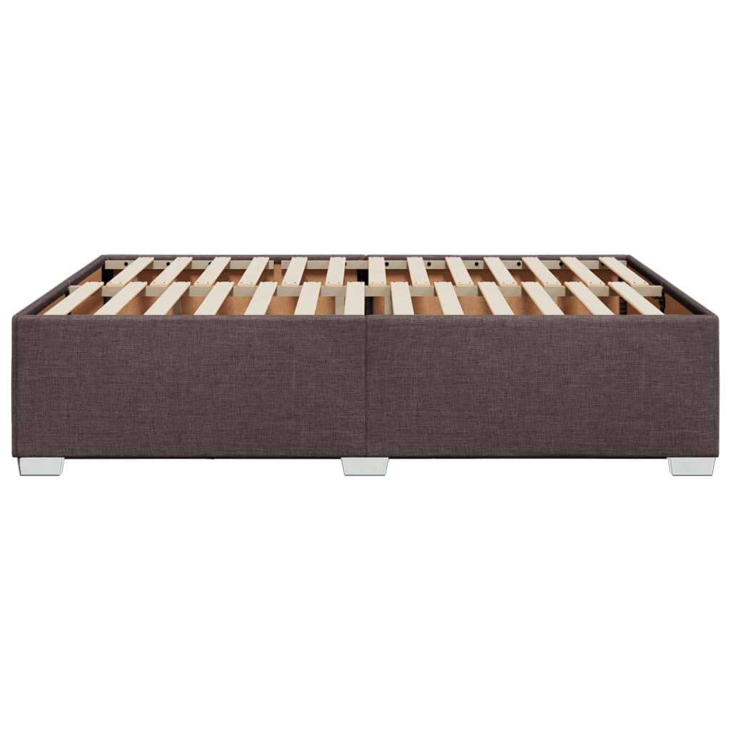 Cadre de lit sans matelas marron foncé 140x190 cm tissu - XIOS