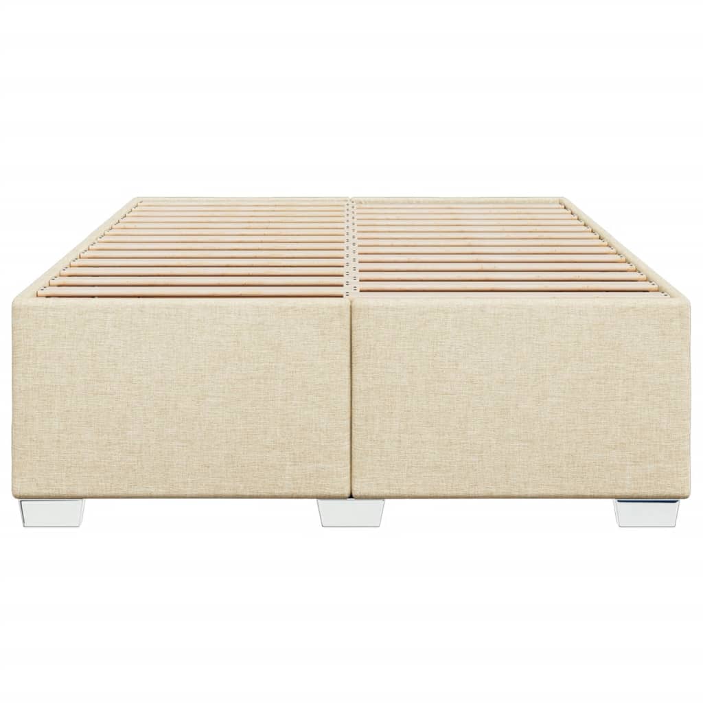 Cadre de lit sans matelas crème 140x190 cm tissu - XIOS