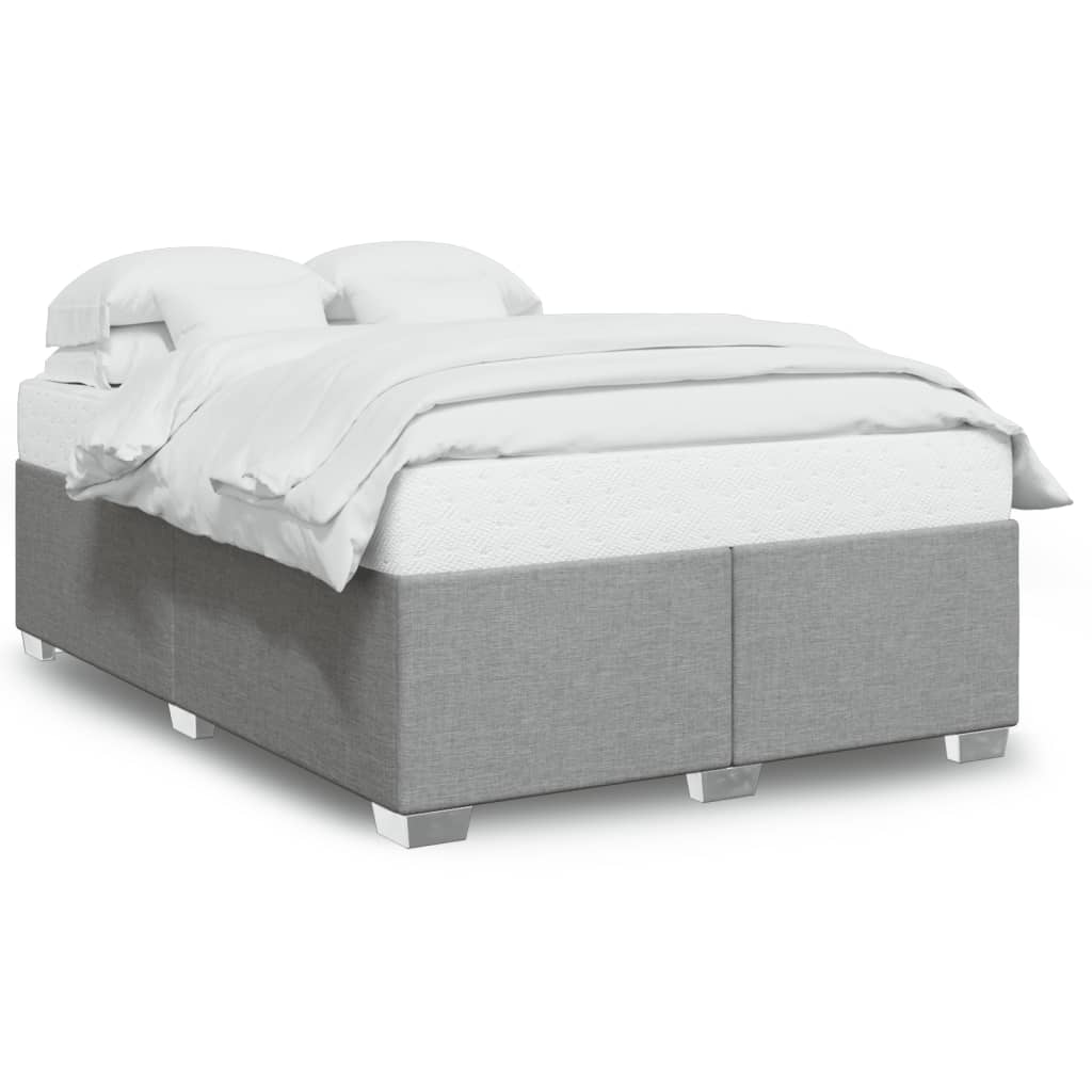 Cadre de lit sans matelas gris clair 140x200 cm tissu - XIOS