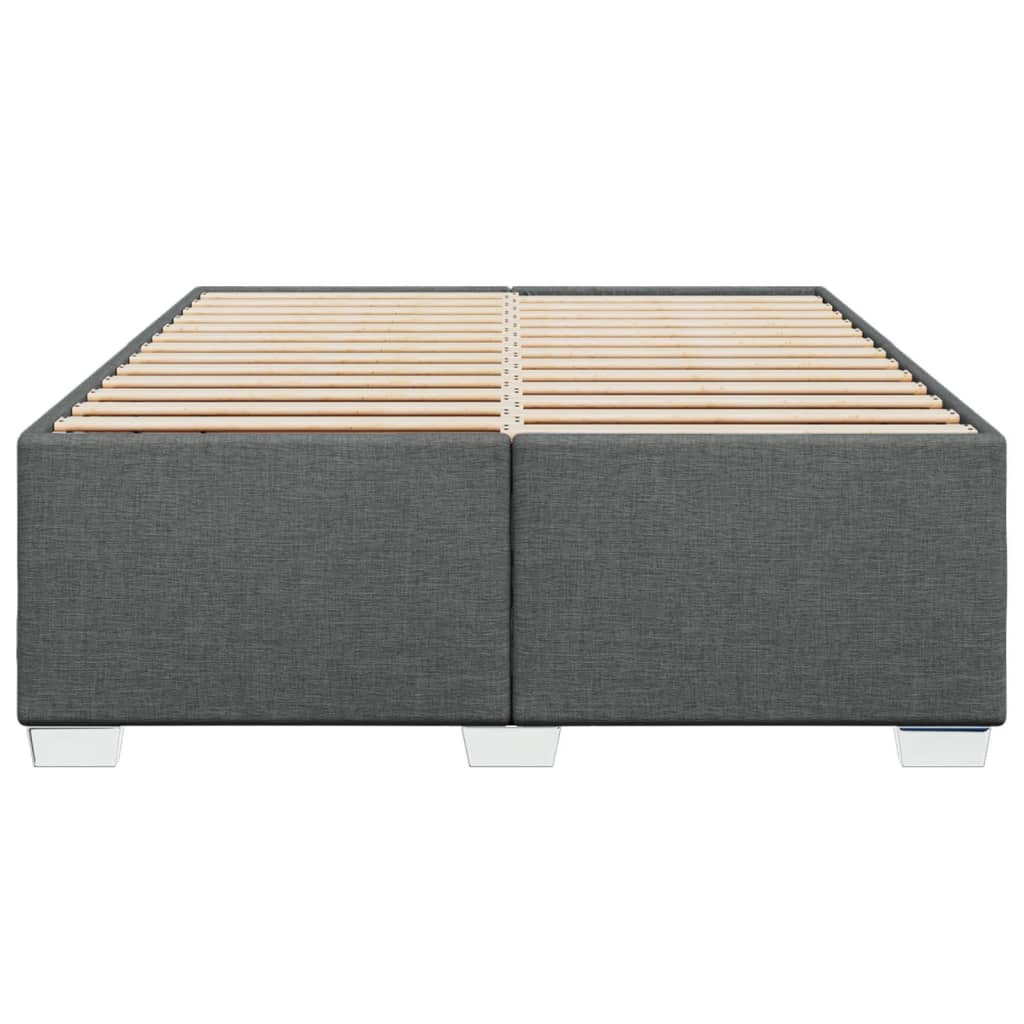 Cadre de lit sans matelas gris foncé 140x200 cm tissu - XIOS