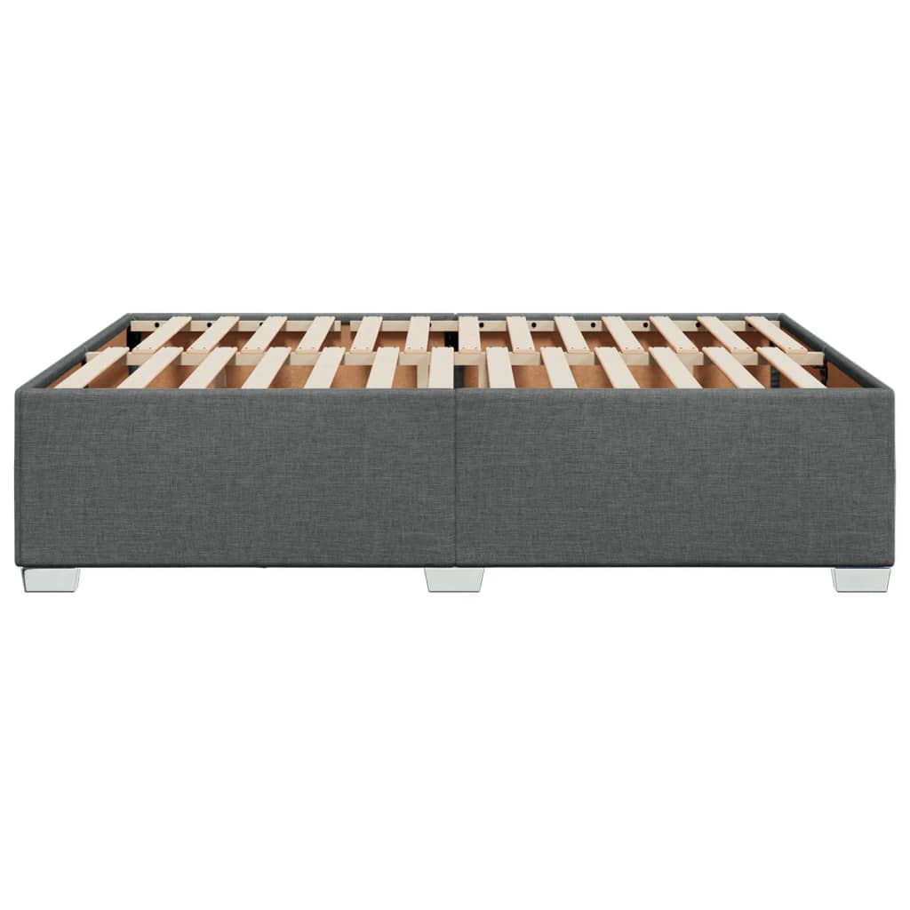 Cadre de lit sans matelas gris foncé 140x200 cm tissu - XIOS