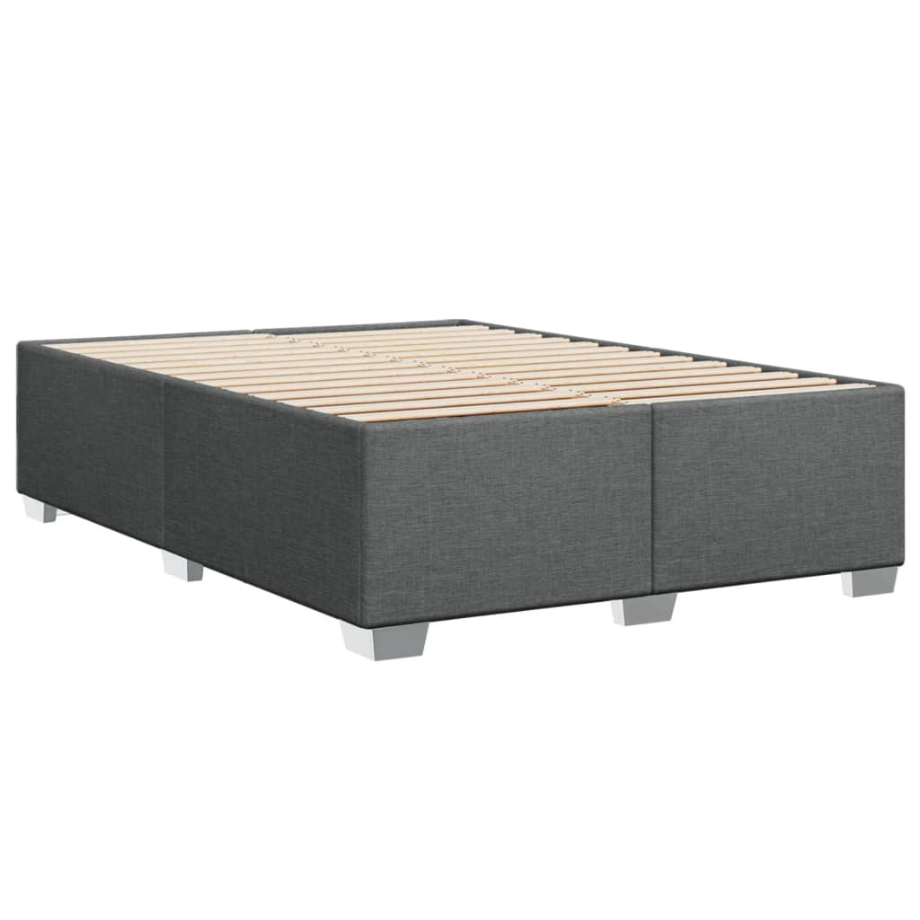Cadre de lit sans matelas gris foncé 140x200 cm tissu - XIOS