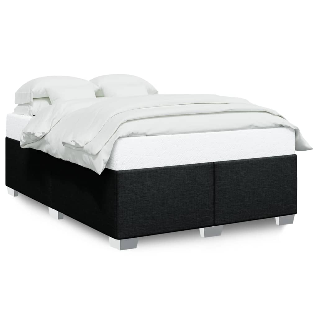 Cadre de lit sans matelas noir 140x200 cm tissu - XIOS