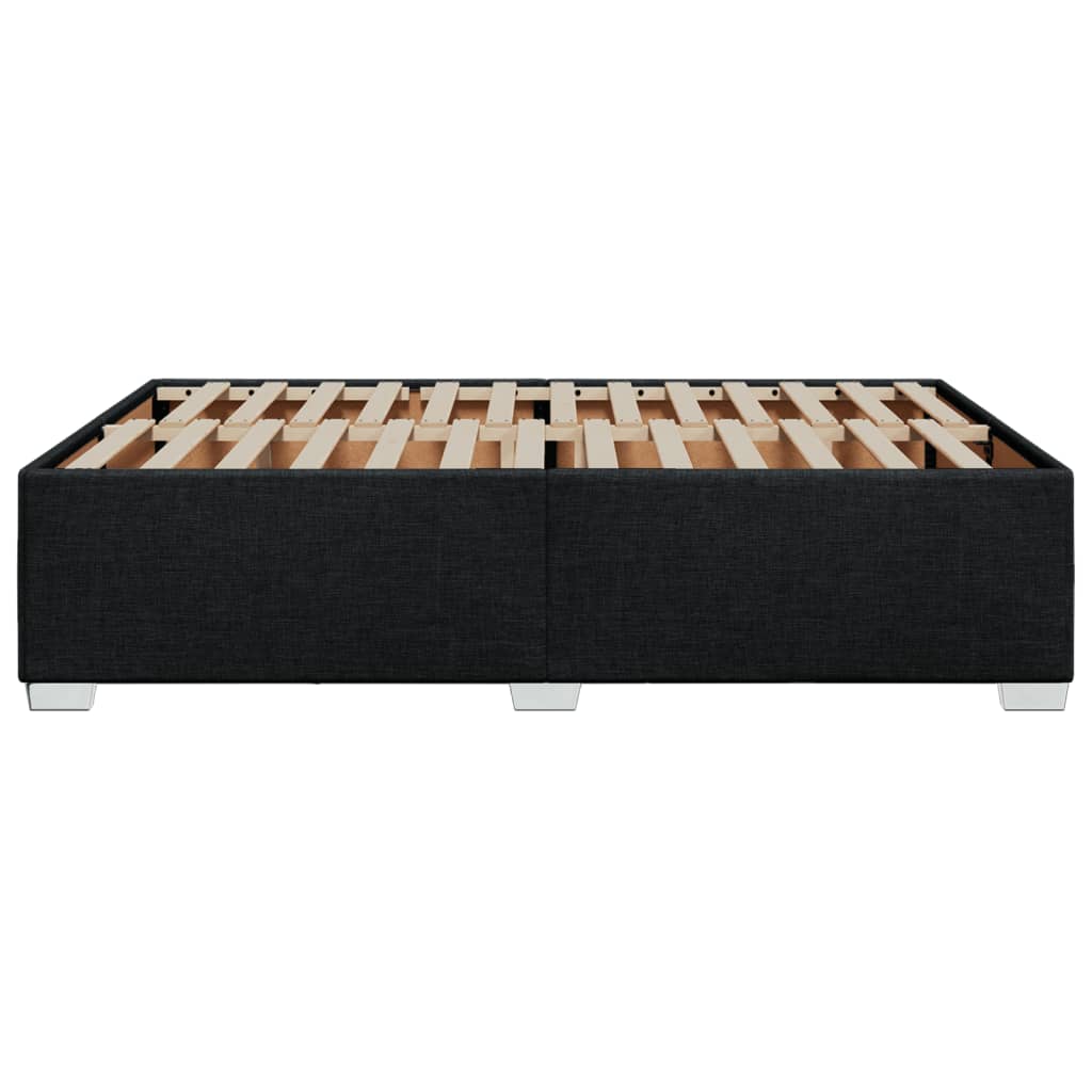 Cadre de lit sans matelas noir 140x200 cm tissu - XIOS