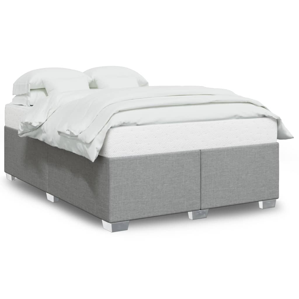Cadre de lit sans matelas gris clair 160x200 cm tissu - XIOS