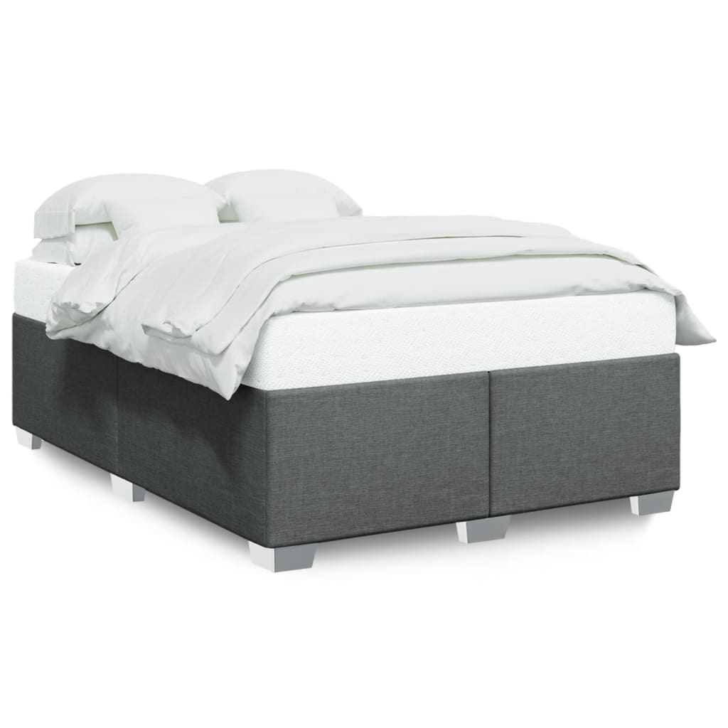 Cadre de lit sans matelas gris foncé 160x200 cm tissu - XIOS