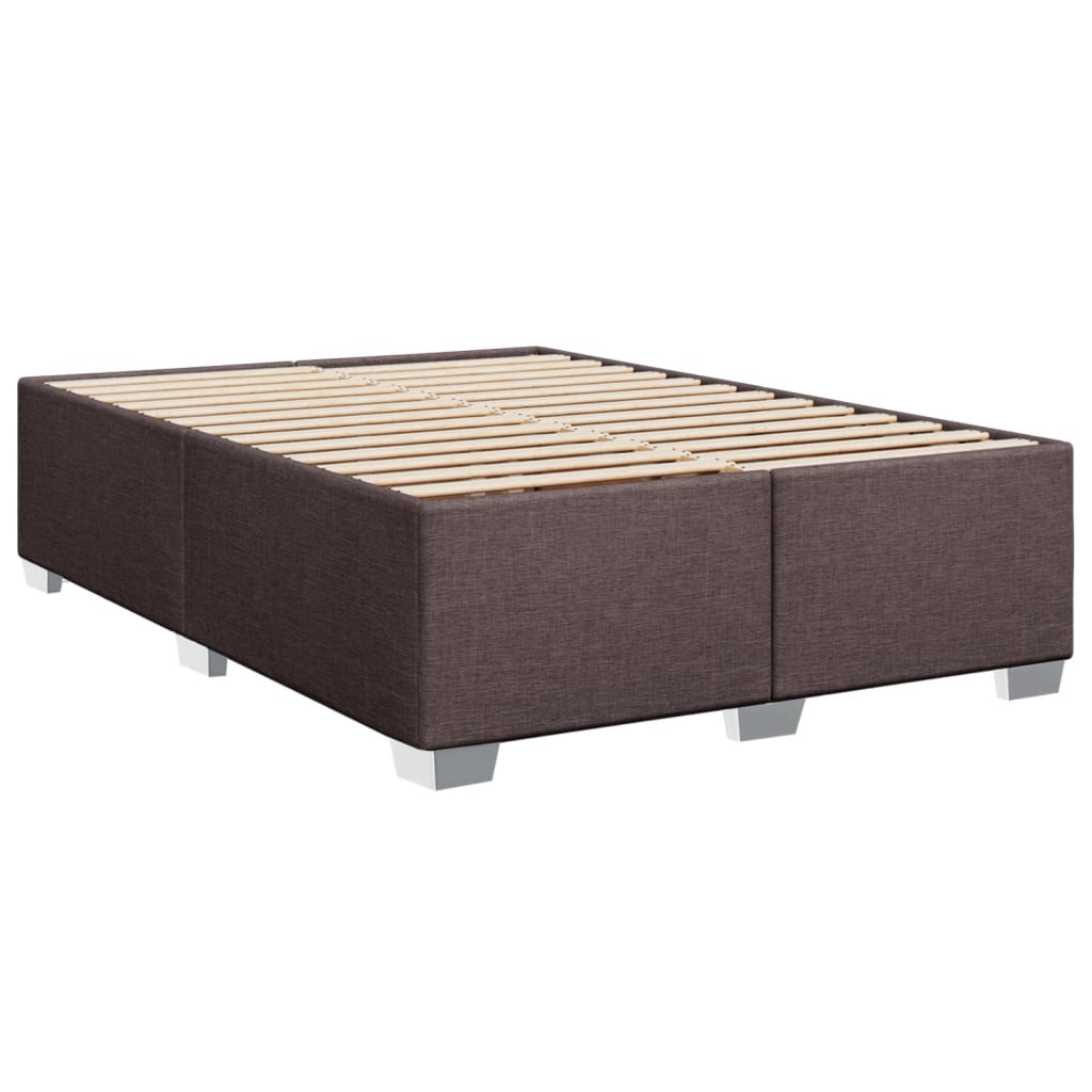 Cadre de lit sans matelas marron foncé 160x200 cm tissu - XIOS