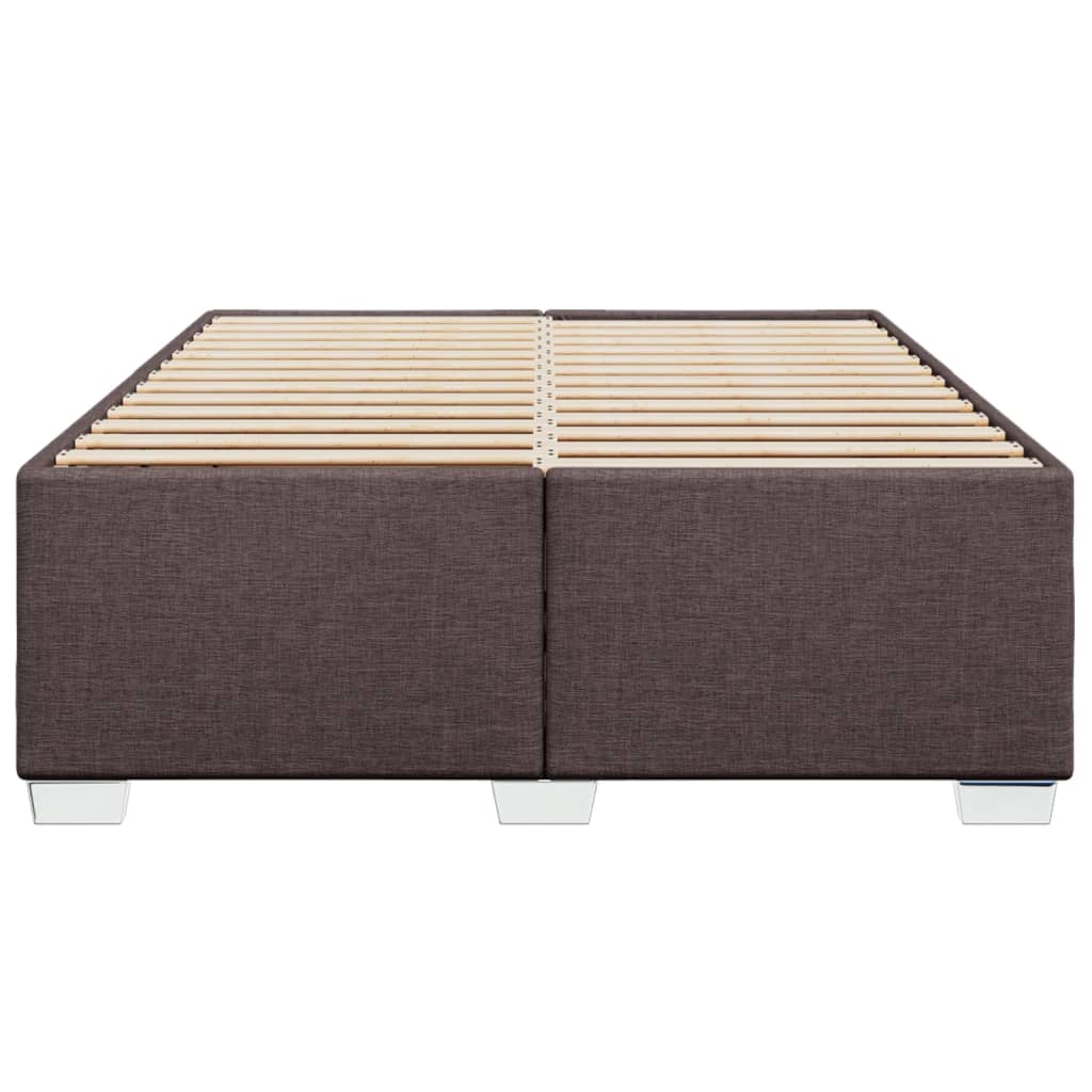 Cadre de lit sans matelas marron foncé 160x200 cm tissu - XIOS