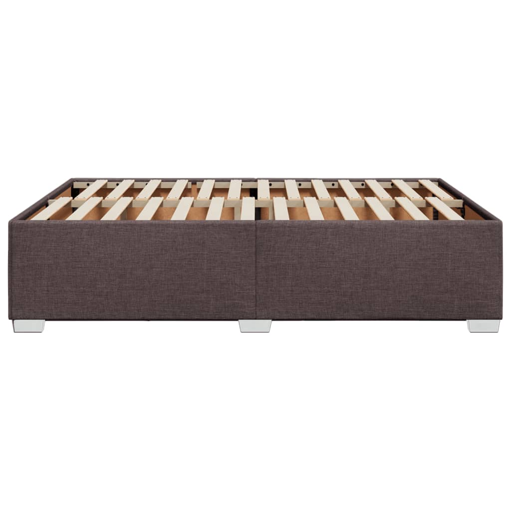 Cadre de lit sans matelas marron foncé 160x200 cm tissu - XIOS