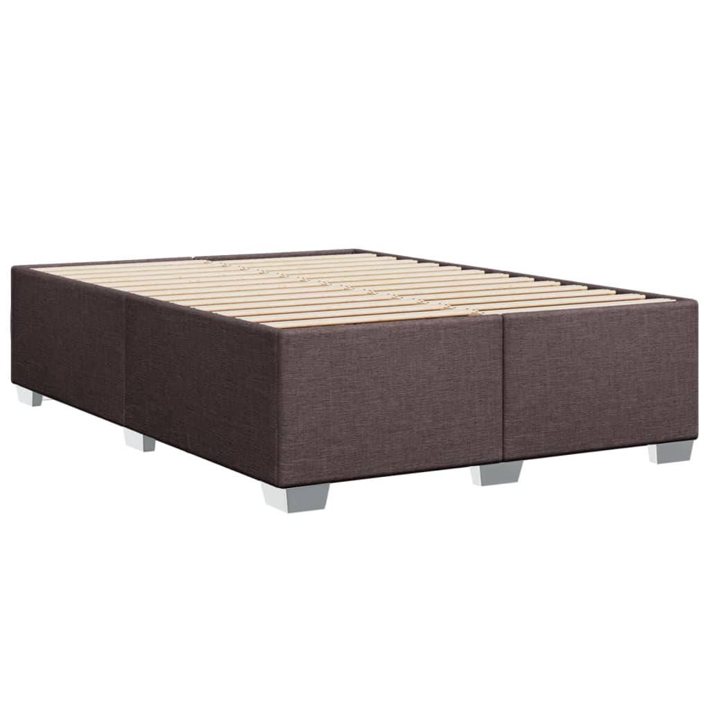 Cadre de lit sans matelas marron foncé 160x200 cm tissu - XIOS
