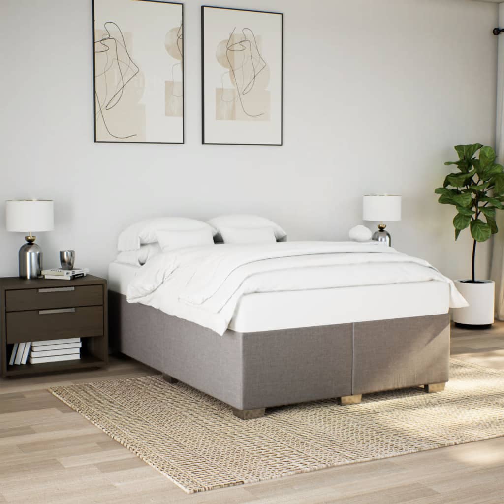Cadre de lit sans matelas taupe 160x200 cm tissu - XIOS