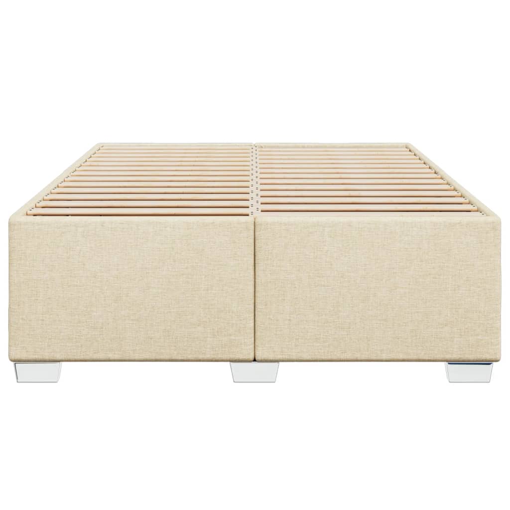 Cadre de lit sans matelas crème 160x200 cm tissu - XIOS