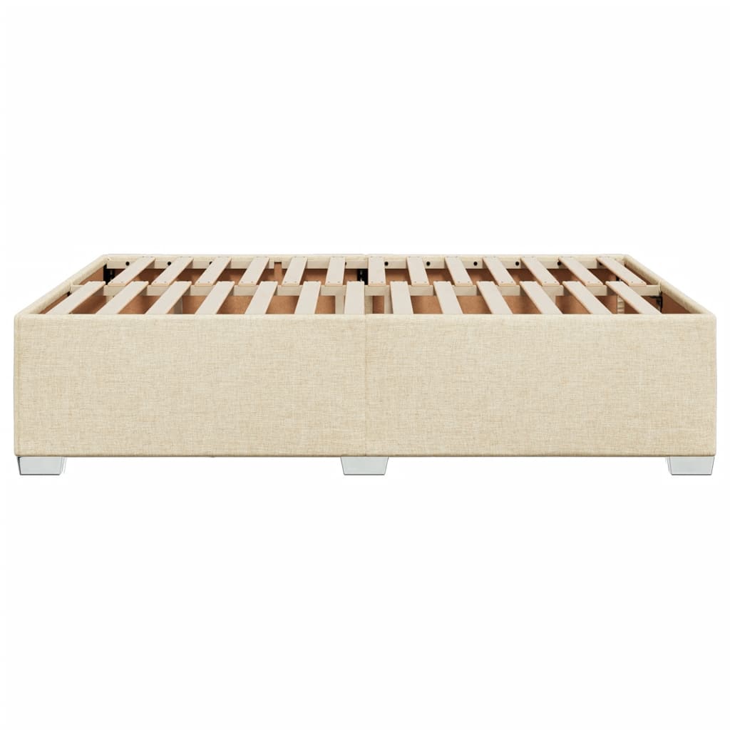 Cadre de lit sans matelas crème 160x200 cm tissu - XIOS