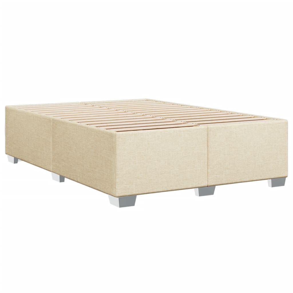 Cadre de lit sans matelas crème 160x200 cm tissu - XIOS